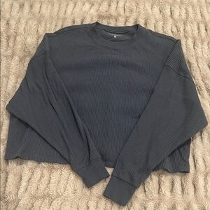 Women’s Abercrombie and Fitch Waffle Oversized Cropped Long Sleeve Size S/M